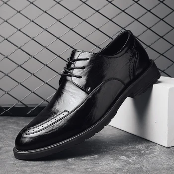 modes Ādas Vīriešu Formālu Kurpes, mežģīnes up Misalwa Britu Biznesa Oxford Kurpes Īstas Ādas Kleita Apavi Vīriešu apavi