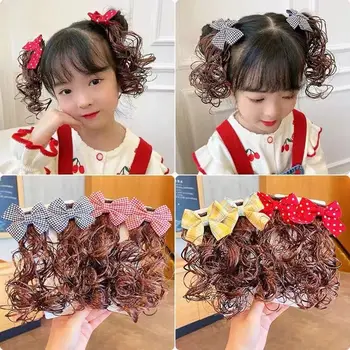 Jaunā Korejiešu Bērniem, Bērnu Parūka Matadatu Loku Matadatu Galvassegu Red Bowknot Pušķis Bērniem Princese Cirtaini Hairclip Matu Aksesuāri
