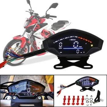 Motociklu Digitālā Spidometra Skaitītājs LCD Elektriskā Injekcijas Karburatoru Universāls Mehāniskais Tahometrs, Odometrs, lai Vort-X200