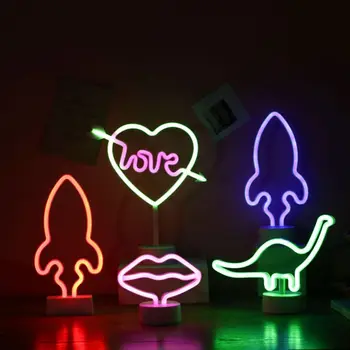 Led Radošo Neona Gaismu, Mīlestību Modelēšanas Lampas Dzīvojamā Istabā, Guļamistabā pie Sienas Karājas Apdare Puse Svētku Apgaismojums USB Nakts Gaisma