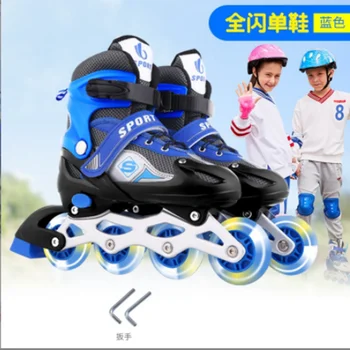 Bērnu skrituļslidas bērnu riteni, skrituļslidas, PVC pilna laupīt ledus kurpes taisni stūre regulējami vīriešiem un sievietēm
