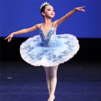 Profesionālo Modes Dizaina Bērniem Meiteņu Sniegumu Konkurences Gaiši Zils Baleta Tutu
