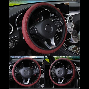 Elpojoša Ādas Anti-Slip Auto Stūres Rats Segumu Lincoln Navigator Centu MKX MXC TOWN Car Styling