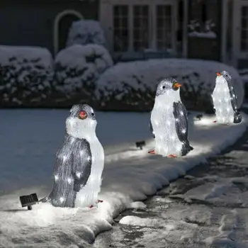 Ziemassvētku Dārza Dekoratīvais Apgaismojums Kvēlojošs Pingvīns Gaismas Akrila Spilgts Pingvīns Gaismas New Year ' s Eve Party Dārza Dekorēšanai