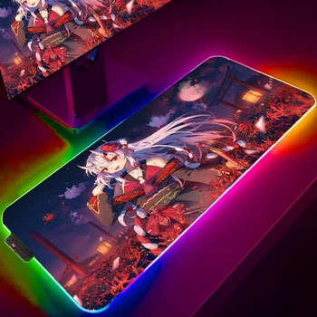 Anime Nakiri Ayame RGB Spēļu Pele Spilventiņu Gaismas Režīmi Pagarināt Datora Tastatūru Mat LED Augstas Veiktspējas peles paliktnis Optimizēta