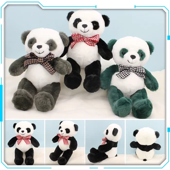 20cm Bowknot Panda Plīša Lelle Dzīvnieku Mīksto Cute Bowtie Panda Pildījumu Rotaļlieta 3 Krāsas Valentine Dāvanas 8inch