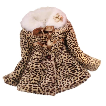 Jauns Zīdainis Meiteņu Ziemas Rudens Gudrs Leopards Drukāt Virsdrēbes Bērniem, Apģērbi Bērniem, Silta Jaka Meitenei, Bieza Jaka Mēteļi