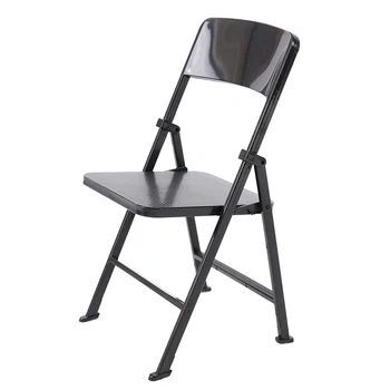 1:6 Melni Krāsota Metāla Locīšanas Krēsla Atzveltni atpūtas krēsls Lelles Māju Miniatūras Simulācijas Mēbeles, Rotas, Piederumi