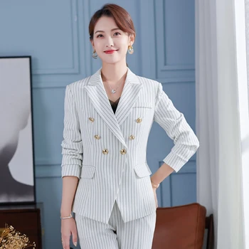 Korejas rudens uzvalks liela izmēra birojs sieviešu uzņēmējdarbības balto apkaklīšu formālu kleita profesionālās kleitu, darba drēbes, sarkans uzvalks + bikses