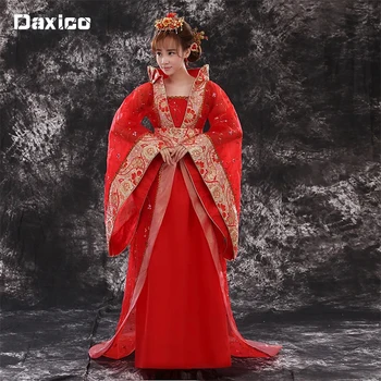 Sieviešu Hanfu Tērpu Lady Imperial Princese Kleita Ķīniešu Trailing Pasaku Apģērbs Tautas Deju Kleitu Seno Tang Dynasty Apģērbi
