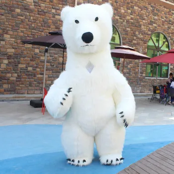 200cm Cosplay Gaisa Piepūšamās leduslācis Talismans Kostīmu Reklāmas Kāzu Pielāgot Talismans Kostīmu Dzīvnieku Lācis