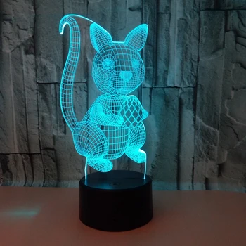 Vāvere 3D LED Lampas Touch Akrila Vizuālo Led Nakts Gaismas Armatūra Krāsains Pakāpeniski Nakts Gaisma Mājas Dekori Radošo Piliens Kuģniecība