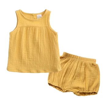Modes Toddler Girl Vasaras Apģērbs Kokvilnas Veļu Bērniem Drēbes, Uzstādīt bez Piedurknēm, Veste+Bikses 2 GAB Bērniem Drēbes Uzvalku 0-4 Gadi