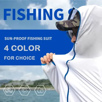 Zvejas apģērbu sauļošanās apģērbs vīriešu garām piedurknēm anti-moskītu elpojošs ātri žāvēšanas ultra-plānas ledus zīda drēbes