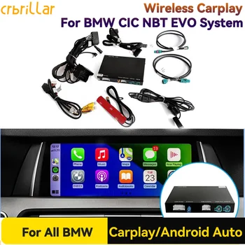 Bezvadu Apple CarPlay Android Auto Dekodera Kaste BMW E60 E70, E71, E84 F01 F02 F10, F11, F20 F25 F26 F30 F31 CIC NBT EVO Sistēma