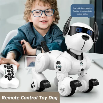 K27 Tālvadības Suņu Elektroniskās Deju Interaktīvās Smart TĀLVADĪBAS Robotu Patruļas Kucēns, Mājdzīvniekiem, Rotaļlietām, ar Imitē Skaņas Bērniem Dāvanas